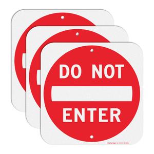 Do Not Enter Sign,12x12 Inch Square .040 Aluminum,Reflective Rust Free Metal Sign,Fade/Weather Resistant,Easy to Mount,Indoor/Outdoor Use (3 Pack)