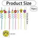 8PCS 2026 Themed Reusable Drinking Straws Soccer Party Favors for Birthday Game Day Tailgate Decorations Party Favors Supplies Decor (yellow)