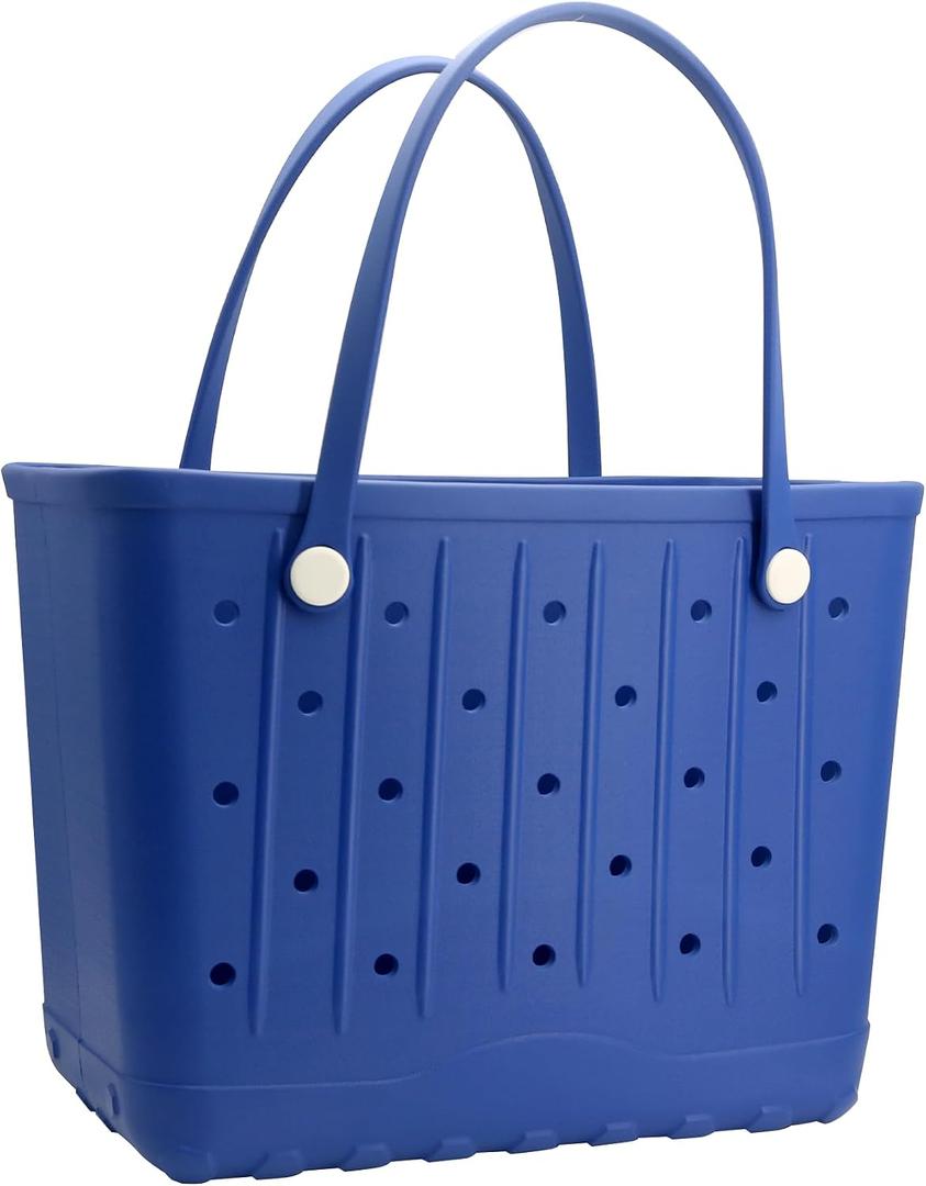 Large Rubber Beach Bag Travel Totes Mens Womens Waterproof Rubber Beach Tote for Work, Picnics, Shopping, Outdoor