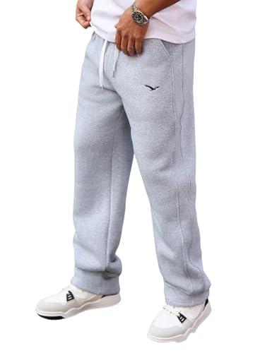 Charfille Jogger Sweatpants for Men Wide Leg Front Tie Pocket Printed Casual Cargo Joggers Pants with Pockets (1-Light Grey, M)
