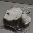 Halloween Horror Mask, Deluxe White Latex Full Head Mask with Black Hair, Costume Accessory