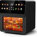 Ludatido 2026Upgraded 12QT Air Fryer Oven, 8-in-1 Air Fryer Toaster Oven Combo with 8 Presets, Family Size Countertop Oven with 2 Baking Racks & Gloves for Roasting, Baking, and Air Frying