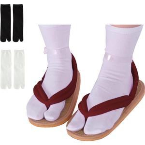 Anime Unisex Cosplay Clog Shoes Japanese Cosplay Prop Oshitari (10 Women/9 Men, Deep Red)