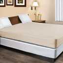 100% Natural Cotton Fleetwood Cotton Mattress Cover, Zips Around The Mattress (Beige, King)