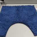 LuxUrux Bath Mat-Extra-Soft Plush Bath Shower Bathroom Rug, 1'' Chenille Microfiber Material, Super Absorbent Shaggy Bath Rug. Machine Wash & Dry (20 x 20, Blue)