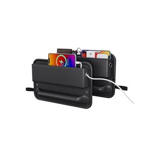 Car Seat Gap Filler 2 Pack Leather Car Seat Organizer and Storage Automotive Accessories - Front Seats Car Adjustable Gap Filler for Cards, Phones, Wallet, Keys