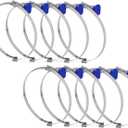 POWERTEC 70224-P2 2-1/2 Inch Left Hand Keyed Bridge Hose Clamp, Thumb Screw Key Adjustable Stainless Steel Hose Clamps for Dust Collection, Dust Collector and Dryer Vent Hose, 10 pack