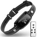 Bark Collar, No Shock Bark Collar with Beep Vibration & 7 Sensitivity Levels, Barking Collar for Large Medium Dogs 15-120LBS, IPX7 Waterproof Rechargeable Dog Training Collar with Remote (Black)