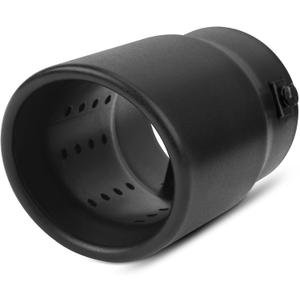 Vurkcy Adjustable 2.0"-2.5" Inlet Diesel Exhaust Tip, 3.5" Outlet, 6" Overall Length Double Wall Stainless Steel Tail Pipe fit for 2.0"/ 2.25"/2.5" OD Tailpipe, Bolt-On, Black