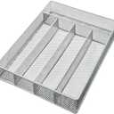Mesh 5-part In-drawer Cutlery Organizer Kitchen Utensil Flatware Tray Model #196