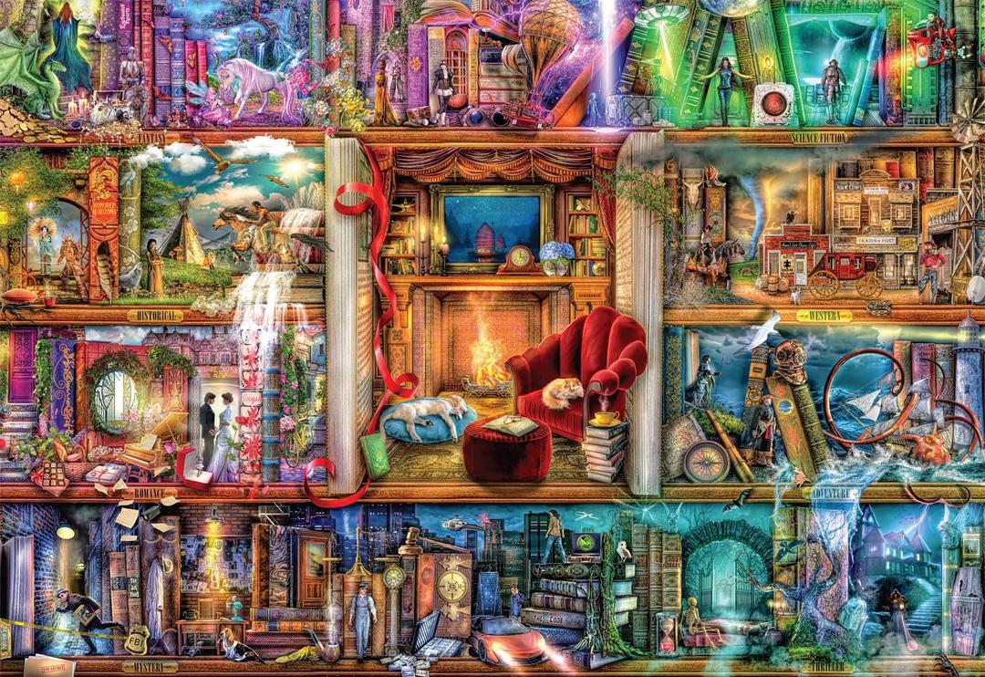 Buffalo Games - Aimee Stewart - The Grand Fiction Library - 2000 Piece Jigsaw Puzzle for Adults -Challenging Puzzle Perfect for Game Nights - Finished Size is 38.50 x 26.50