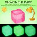 4 Pcs Stress Cube Glow in The Dark, Slow Rising Squishy Fidget Toys for Adults Teens Boys Girls Anxiety Relief Squeeze Stress Balls Sensory Toys for Kids with Autism Party Favors Gifts