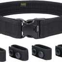 TACNEX Duty Belt w/Hook Lining 4 Keepers Police Law Enforcement Correctional Officer Security 2" Black Nylon Outer Belt XXXL
