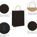 BagDream 13x7x17 Gift Bags 50ct Paper Party Favor Gift Bags, Shopping Retail Merchandise Bags, Recycled Black Kraft Paper Bags with Handles Bulk