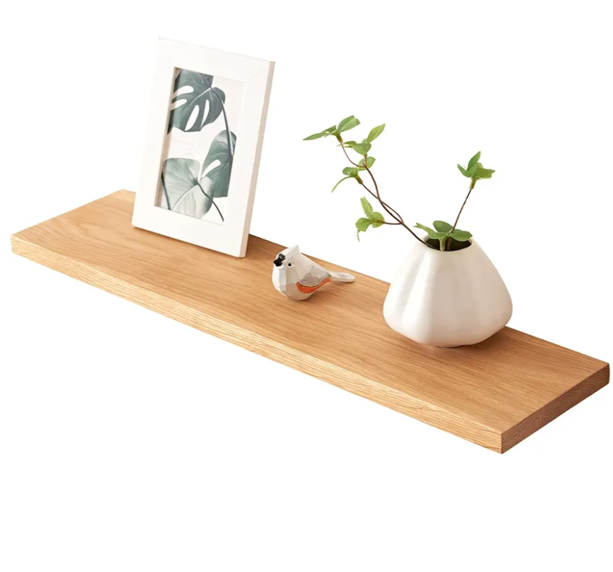 Rsuwiz Oak Floating Shelves for Wall Natural Wood Shelves, Wall Mounted Solid Wood Shelf Display Storage Rack for Living Room, Bedroom, Kitchen, Bathroom Decor (24 inches)