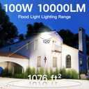 Leddictive 6 Pack LED Flood Lights Outdoor, 100W 10000LM Super Bright Floodlight Outside Work Light with 5.9FT Plug, IP65 Waterproof 6000K Outdoor LED Flood Light for Garage, Yard, Lawn, Garden