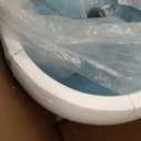 12.8" H x 16" D Globo Fiberstone Round Planter with Drainage Hole, Smooth Finishes, Weather Resistant for Indoor and Outdoor Use, Included 2 Extra Coco Mats (White, 10.7" Pot Opening)