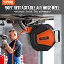 VEVOR Retractable Air Hose Reel 3/8IN x 50FT Hybrid Air Hose Max 300PSI