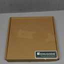 1 pcs Rectangle Rattan Serving Tray with Mother of Pearl Inlay, Decorative Wicker Tray for Coffee, Bread, Fruits, Elegant Table Decor for Living Room & Dining Room 10.6"L x 10.6"W