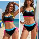 BMJL Womens Bikini Sets Color Block Swimsuits Supportive Wide Strap Two Piece Bathing Suit 2026 (S)