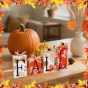 Zenymb 4 Pcs Fall Decorations for Home, Rustic Farmhouse FALL Signs Centerpieces, Autumn Decor Block Set for Thanksgiving Harvest Tiered Tray, Mantel & Table Decor