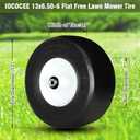 2 Pack 13x6.50-6 Solid Rubber Lawn Mower Tires,13X6.5X6 White No Flat Front Solid Tire Puncture Proof Compatible with Exmark 103-0065 Replaces 103-3051, 1-633584, 103-0063, 126-5361, 1-633585