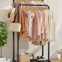 Sakugi Clothes Rack - Clothing Rack with Storage Mesh Shelf & Casters, Heavy-Duty Metal Clothing Rack for Hanging Clothes, Dresses, Coats, Large Load Capacity, Easy Assembly, Black, 28.0"x16.0"x59.0"
