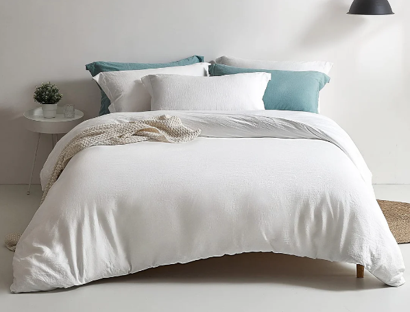Washed Microfiber Duvet Cover Set, No Pillow Cases, White, King (90"x104")