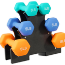 Neoprene Dumbbell Set with Rack 3/5/8LB Pairs 