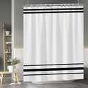 Baocicoo Striped Shower Curtain for Bathroom Minimalism Style Shower Curtain Set Black and White Stripes Shower Curtains Dormitory Cubicle Waterproof Fabric Shower Curtains with Hooks 72x84 Inches (72W x 84H(Extra Height))