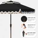 9FT Patio Umbrella with Fringe,Tassel Umbrella with Push-Button Tilt | UPF 50+ & Rust-Resistant Fiberglass Frame for Patio, Pool,Garden,Yard(Black)