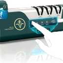 Professional Electric Knife Sharpener with 100% Diamond Abrasives & Precision Angle Guides, 3-Speed Variable 4-Stage Open Touch-Screen Knife Sharpener for Straight, Serrated Edges, Scissors & Axes (Bright green + gold font)