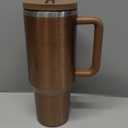 40 oz Tumbler with Handle and Flip Straw Lid - Upgraded Insulated Traveler Tumblers with Lids Straws Vacuum Leak Proof Stainless Steel 40oz Cup Mug Gifts for Men Women Him Her (Gold Leopard)