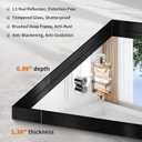 CIRCUMI Black Bathroom Mirror, 30"x36" Rectangular Mirror with Deep Metal Frame, Brushed Finish, Tempered Glass, Mirror for Wall, Oversink, Bedroom, Installed Vertically/Horizontally, Crystal-Clear
