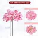 MECCANIXITY Silk Artificial Hydrangea Flowers, Pink Artificial Flowers Heads with Stems, Full Hydrangea Flowers for Wedding Centerpieces, Party Decoration 30 Set