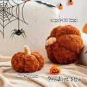 2 x Pumpkin Pillows, Halloween Pumpkin Decoration Throw Pillow, Cute Thanksgiving Pumpkin Shaped Throw Pillows Gifts, 8" Soft Caramel Brown Faux Rabbit Fur for Fall Funny Decorations (Mini-8 Inch)