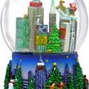 5.25 Inch Musical New York City Christmas Snow Globe and Rockefeller Center Skyline NYC Snow Globes