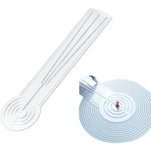 DAFENCHI 3-in-1 Mandala Ruler Tool with Holes, Mandala Dot Art Circle Maker, Compass Protractor Straight Ruler for Dot Art Geometric Mandala Pattern Design, Medium Size (30cm/12)