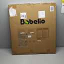 BABELIO 29-48" Extra Wide Baby Gate with Cat Door,Auto Close Metal Pet Door for Stairs, Doorways, House, Pressure/Hardware Mounted, Easy Walk Thru, White