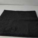 Black Velvet Throw Pillow Cover 20x20 Inch, Soft Solid Corduroy Striped, Square Decorative Cushion Case, Winter Home Decorations for Couch,Bed