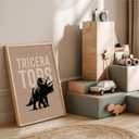 3Pcs Nursery Dinosaur Canvas Wall Art Bronto,Trike,T.rex Painting Picture Wall Decor Adorable Toddler Dino Poster Print Artwork for Kids Boys Room Nursery Classroom Playroom Home Decoration (1216in)