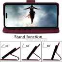 DuckSky Compatible with iPhone 16 Pro 6.3" Genuine Leather Wallet caseRFID Blocking4 Credit Card HolderReal Leather Flip Folio Book Phone case Cover Women Men for Apple 16 Pro case Wine Red