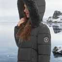 ASPO Women's Winter Puffer Coats Thicken Fleece Lined Waterproof Parka Warm Down Jacket Faux Fur Detachable Hood Hiking Snow Dark Grey XL