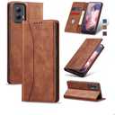 Flip Wallet Case for Moto G Power 5G (2024),Leather Magnetic Folio Cover with Card Holder,Kickstand - TPU Shockproof Durable Protective Phone Case,Brown