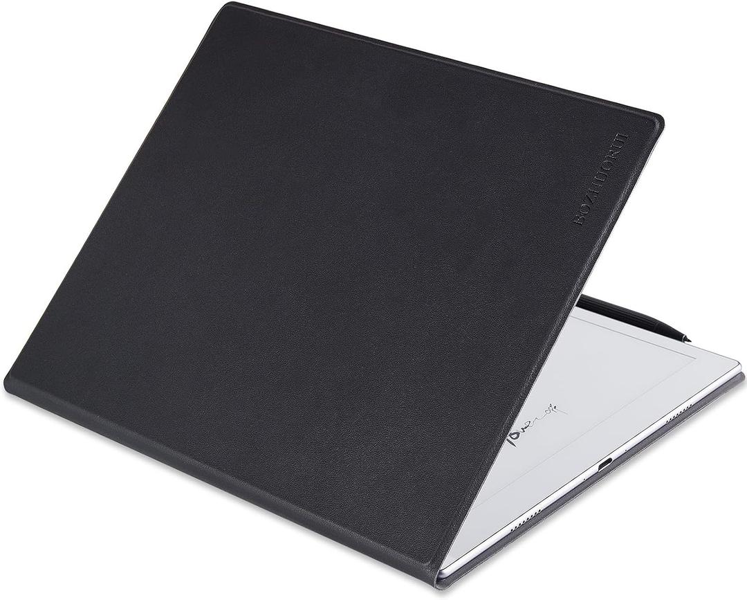 BOZHUORUI Case for Boox Go 10.3 ePaper Tablet | with Sleep/Wake | Magnetic Adsorption | Book Folio Style | Thin & Light | Vegan PU Leather Smart Cover (Black)