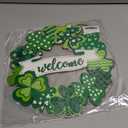 Wooden St. Patrick's Day Decoration Shamrock Door Wreath for Front Door Sign Wall Signs Shamrock Clover Spring Decoration, Irish Sign Welcome Hanging for Home Decor Party Outdoor Indoor Supply