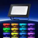 4 Pack 50W Led Flood Lights 500W Equi Color Changing with Remote Waterproof 16 Multicolor Lamp Indoor & Outdoor Up Lighting for Patio Decor, Garden Plants, Exterior Wall, Porch, Party Ambiance Decor