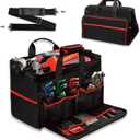 WETT Heavy Duty Tool Bag, 17.3-Inch 30-Pocket Large Portable Adjustable Tool Organizer Storage Bag with Large Zipper for Men, Carrying Toolbag, Electrician Mechanic Construction
