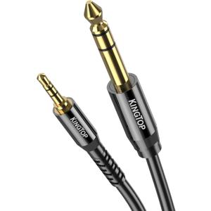 KINGTOP 1/8 to 1/4 Stereo Cable (4.3ft / 1.3m), Bidirectional TRS 3.5mm to 1/4 Cable for Guitar, iPod, Laptop, Home Theater Devices, Speaker, Amplifiers