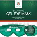 Medi Grade Cooling Eye Mask for Puffy Eyes, Allergies, Sinuses - Reusable Gel Eye Mask and Cooling Pads with Thermo-Bag for Dark Circles, Hangovers and Migraine Relief - Cold Eyemask